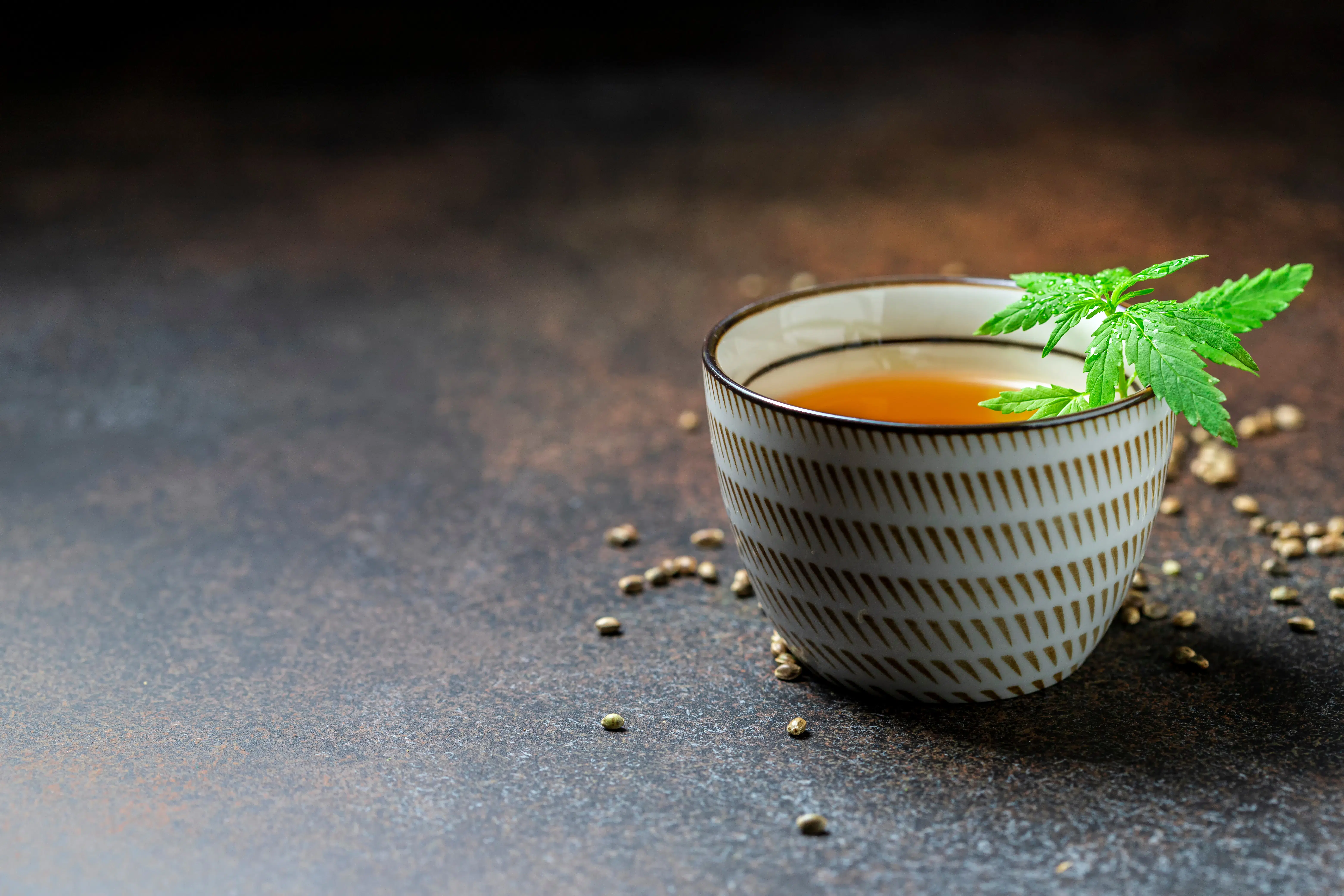 Hemp Tea. Cannabis herbal tea. Healthy lifestyle.